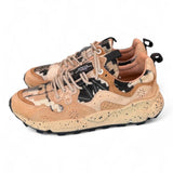Sneaker donna Flower Mountain Yamano 3 4D58 mud light brown cheques 