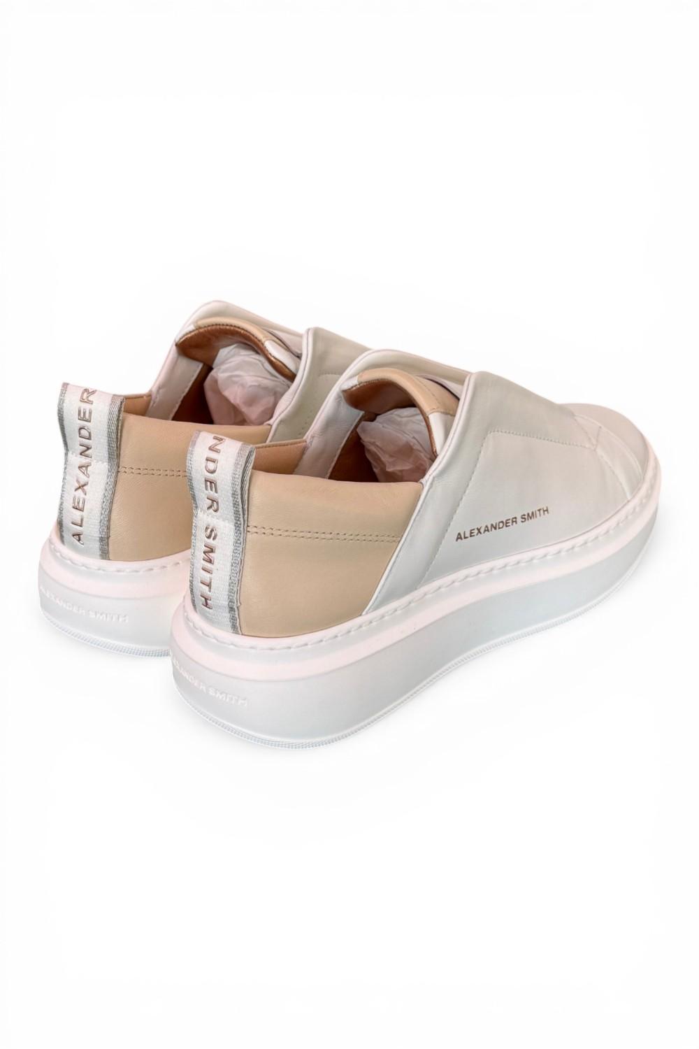 Sneaker Wembley Slip on Alexander Smith white rose 