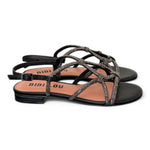 Sandalo incroci strass nero Bibi Lou<BR/> 