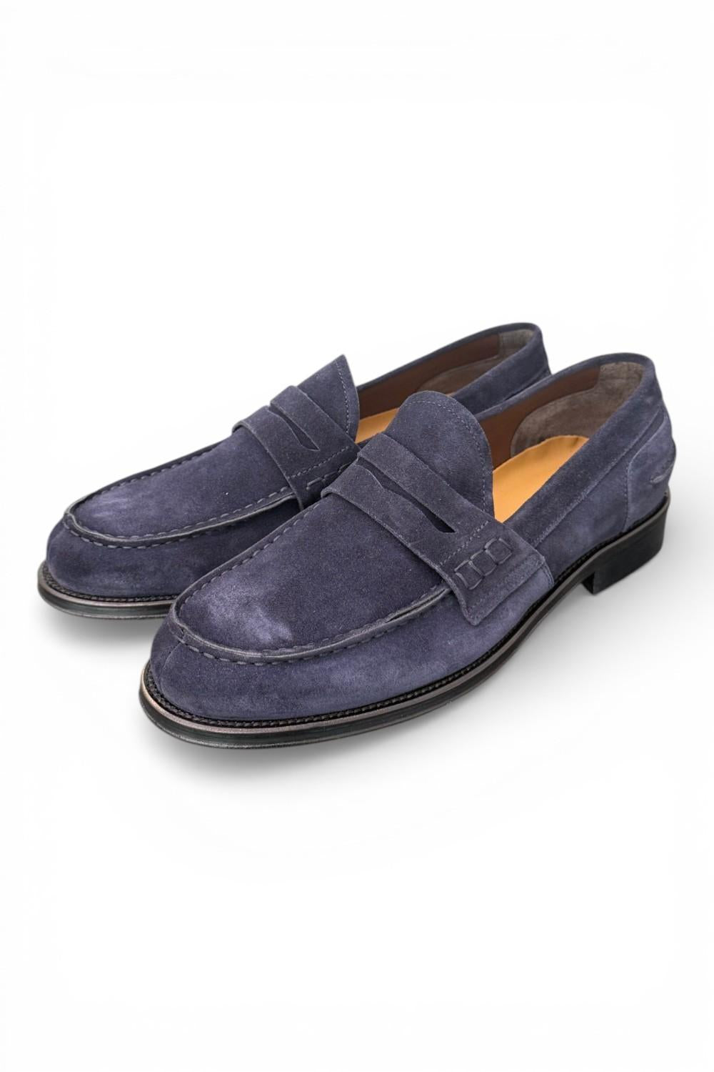Mocassino camoscio blu Franco Fedele 