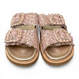 Ciabatta fasce pelle intrecciata oro/rosa  Coral Bluw 
