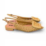 Slingback rafia intrecciata naturale Bibi Lou<BR/> 