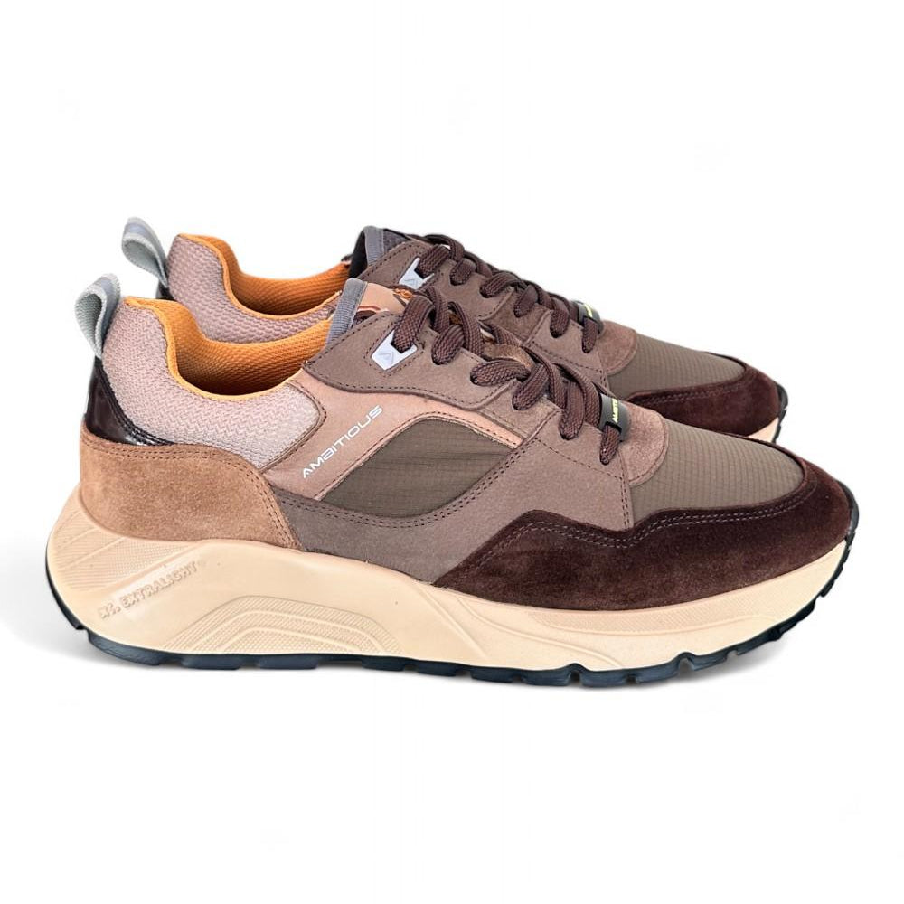 Sneaker extralight marrone e verde Ambitious 