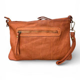 Borsina tracolla intreccio vintage cuoio scuro<BR/> 