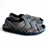 Sandalo flat intrecci nero Patrizia Bonfanti 