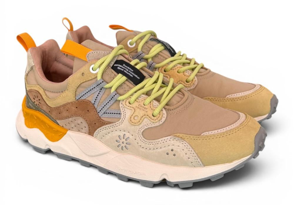 Sneaker uomo Yamano 3 1G15 beige yellow Flower Mountain 