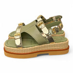Sandalo asimmetrico kaki Z50 Zanon<BR/> 