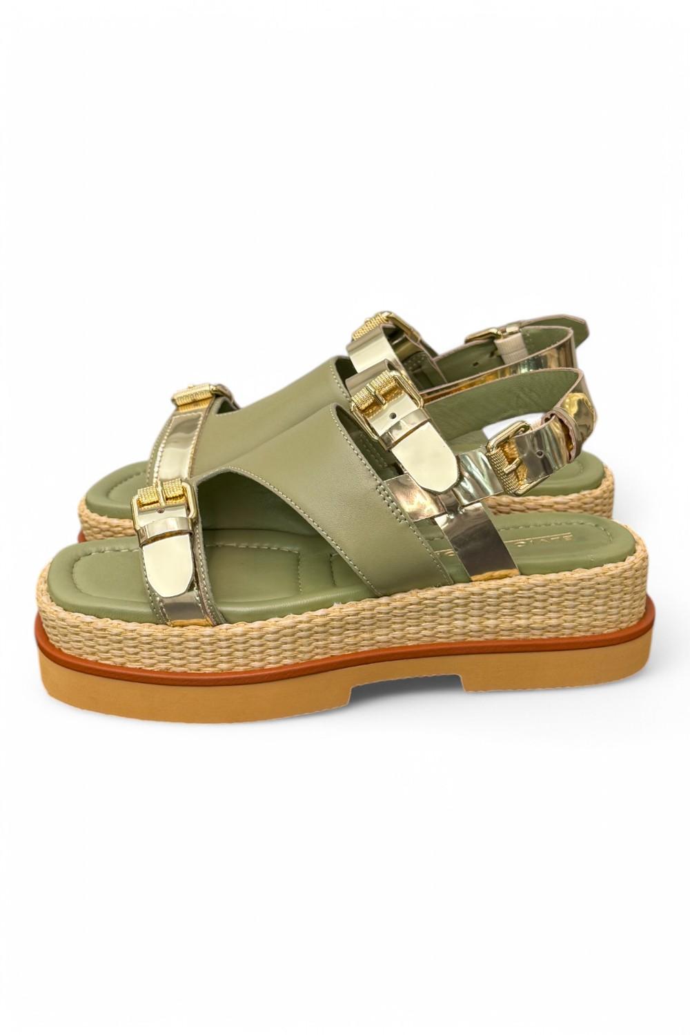 Sandalo asimmetrico kaki Z50 Zanon<BR/> 