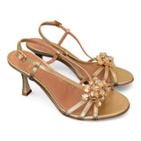 Sandalo gioiello oro tacco 70 Chantal<BR/> <BR/> 