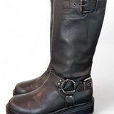 Stivale biker 3/4 pelle nera Angelica 