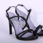 Sandalo plateau strass nero tacco 10 Albano<BR/> 