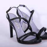 Sandalo plateau strass nero tacco 10 Albano<BR/> 