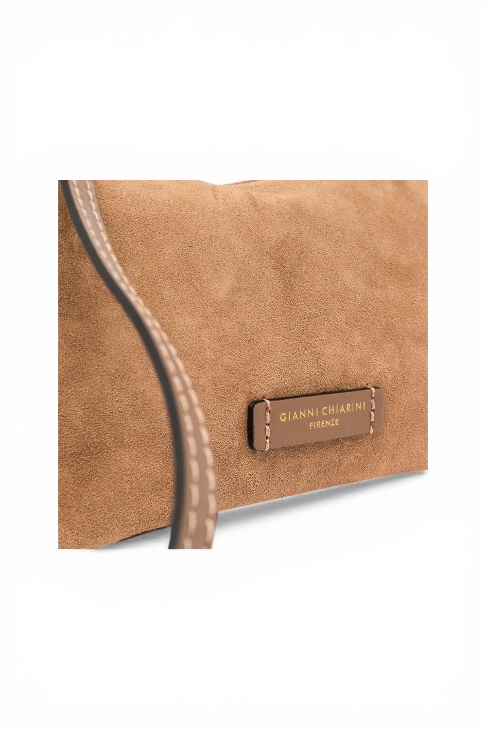 Pochette Nora suede caramel piccola Gianni Chiarini<BR/> 