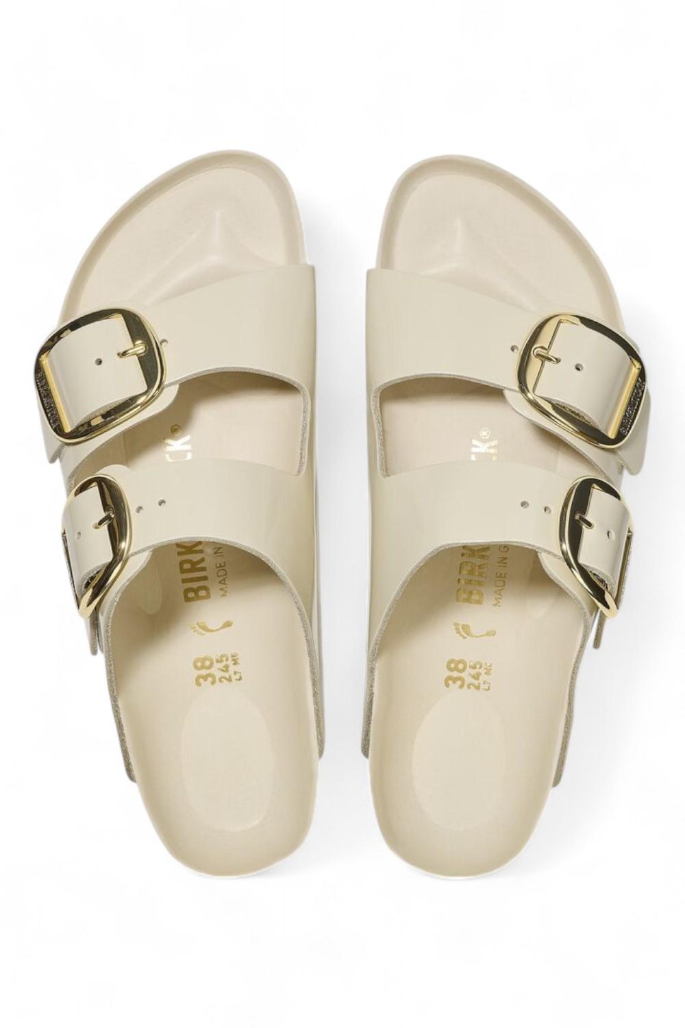 Ciabatta Arizona Big Buckle Shine Ecru  Birkenstock 1021476 