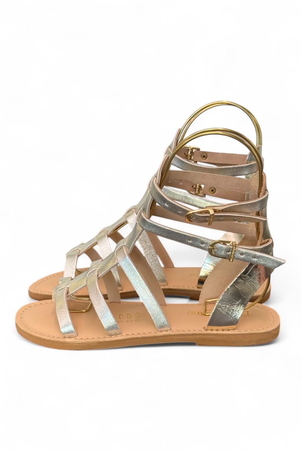 Sandalo gladiatore pelle oro Le Salentine 