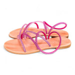Sandalo mignon strass fuxia e rosa Mosaic 