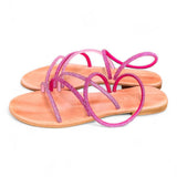 Sandalo mignon strass fuxia e rosa Mosaic 