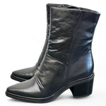 Stivaletto pelle nera arricciato tacco Mjus<BR/> 