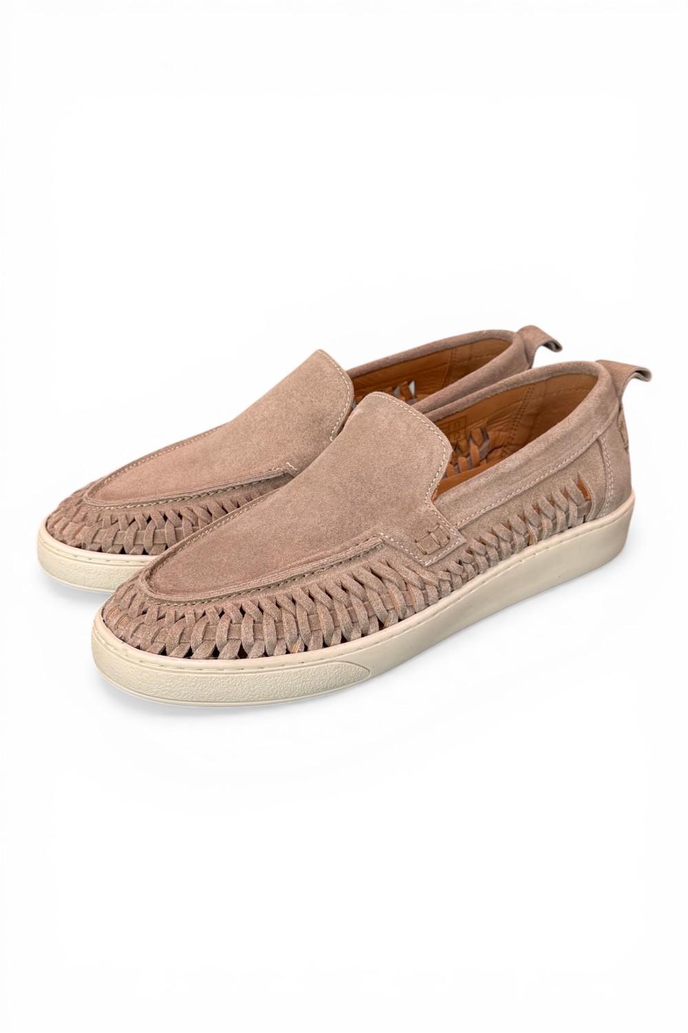 Mocassino cassetta suede intreccio beige Pawelks<BR/> <BR/> 