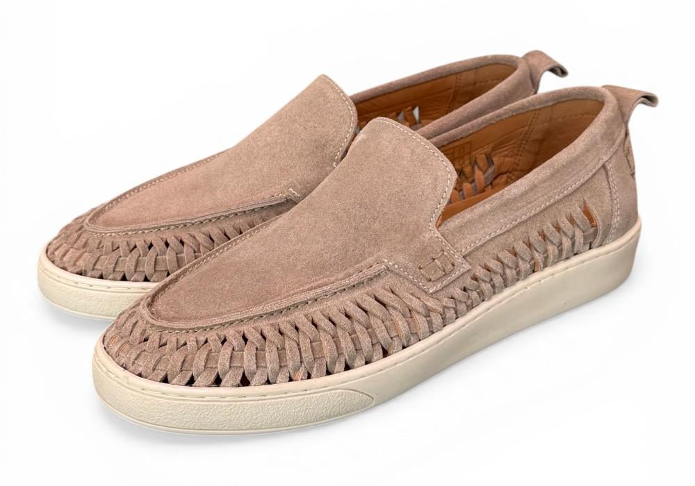 Mocassino cassetta suede intreccio beige Pawelks<BR/> <BR/> 