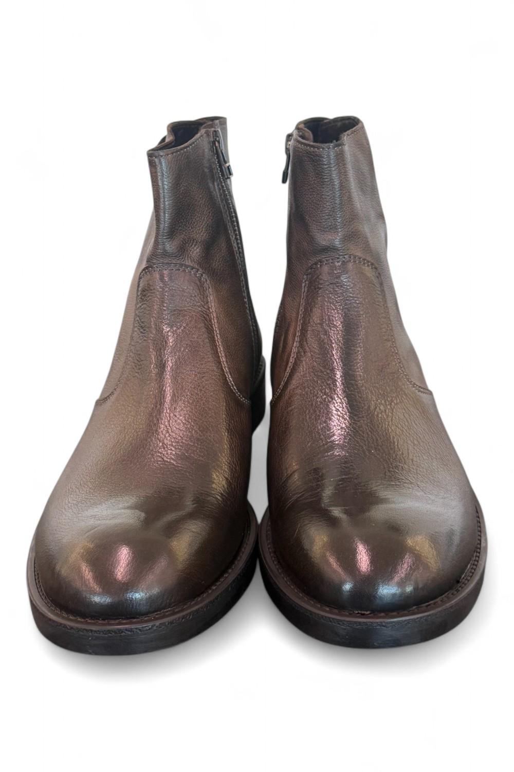 Stivaletto zip pelle brandy Pawelks 