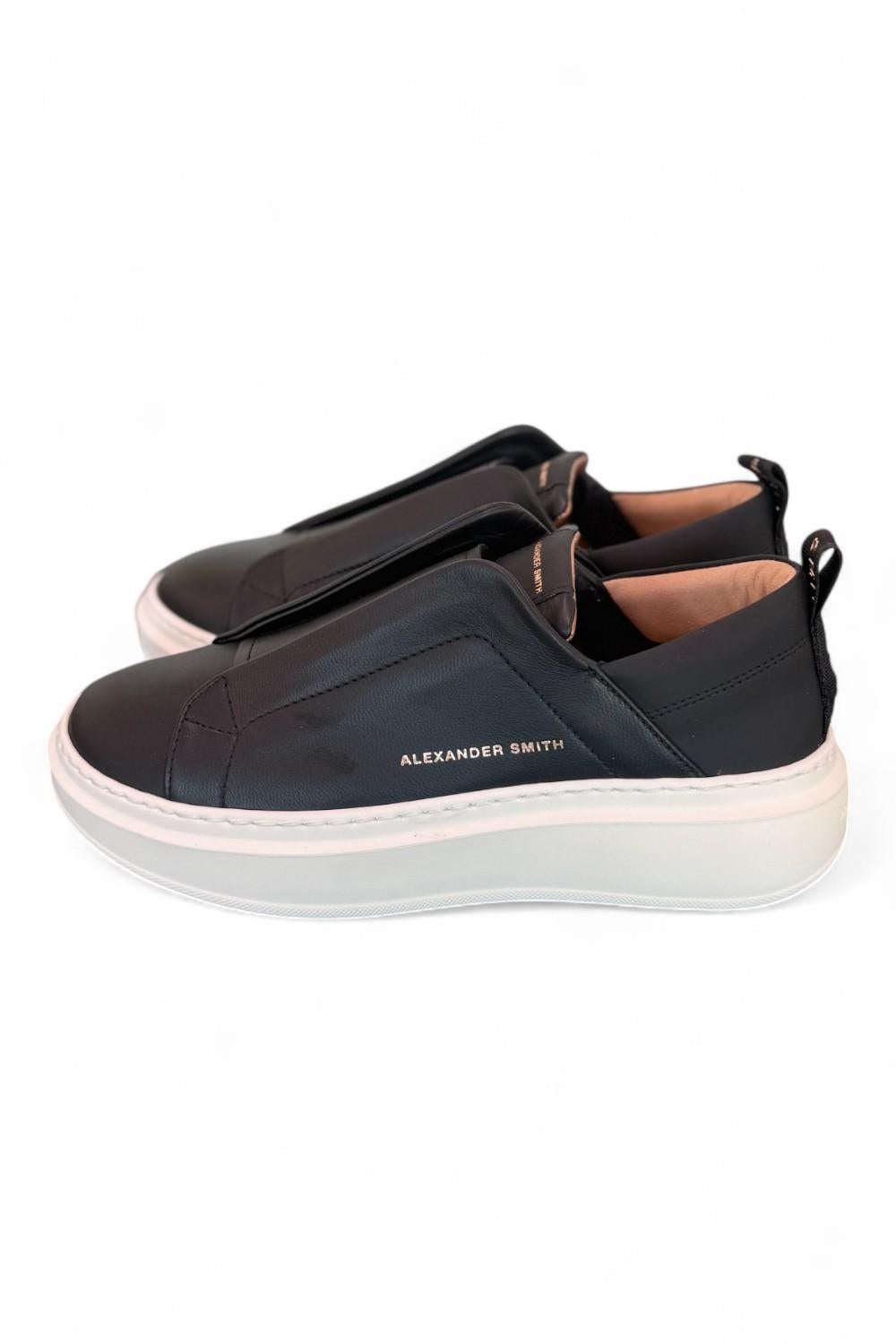 Sneaker donna Wembley slip on black Alexander Smith<BR/> 