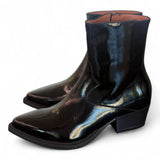Stivaletto texano lucido nero Matteo Pitti 