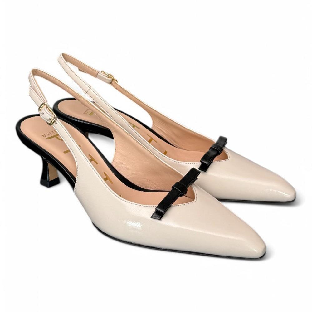 Slingback fiocco color latte Matteo Pitti 