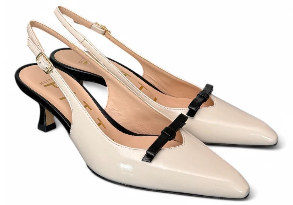 Slingback fiocco color latte Matteo Pitti 