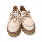 Scarpa barca XL pelle bianca Antica Bottega<BR/> 