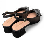 Slingback pelle nera Francesco B 