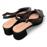 Slingback pelle nera Francesco B 