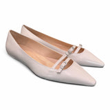 Ballerina cintino pelle sasso flat Les Autres<BR/> 