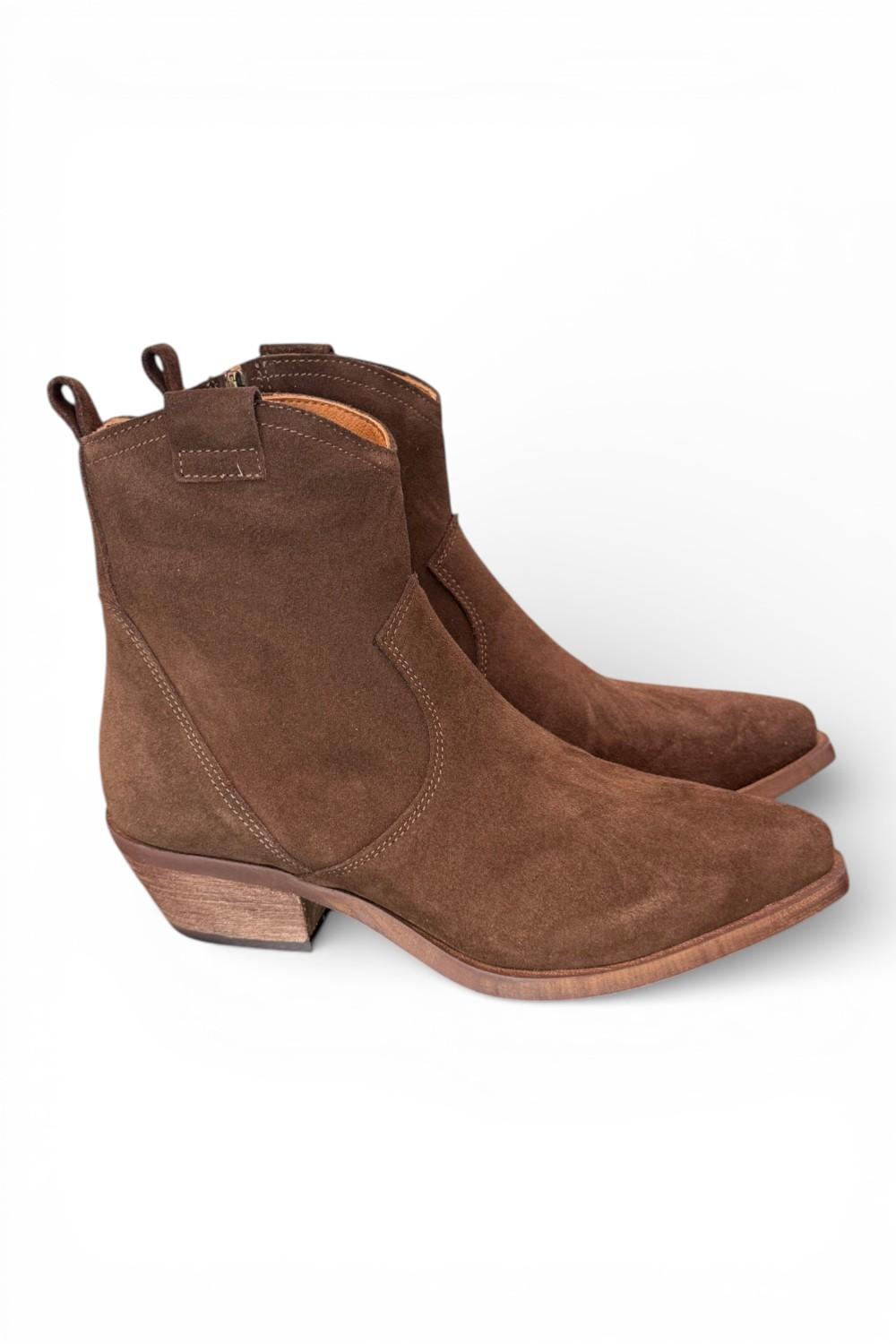 Stivaletto texano corto suede testa di moro Ranye<BR/> 