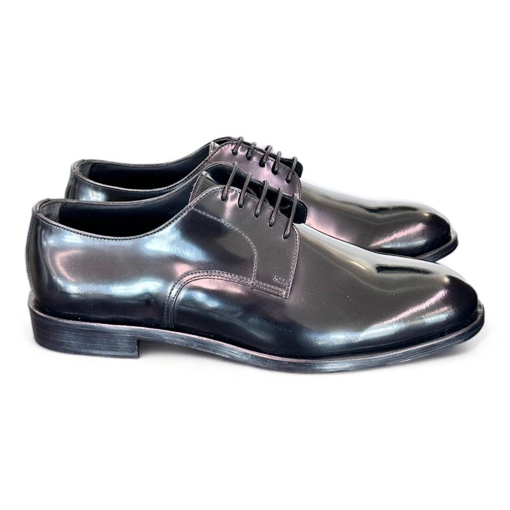 Scarpa allacciata liscia nera cerimonia Franco Fedele 