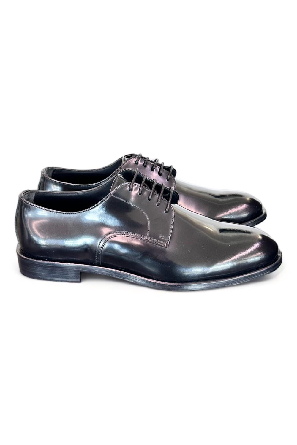 Scarpa allacciata liscia nera cerimonia Franco Fedele 