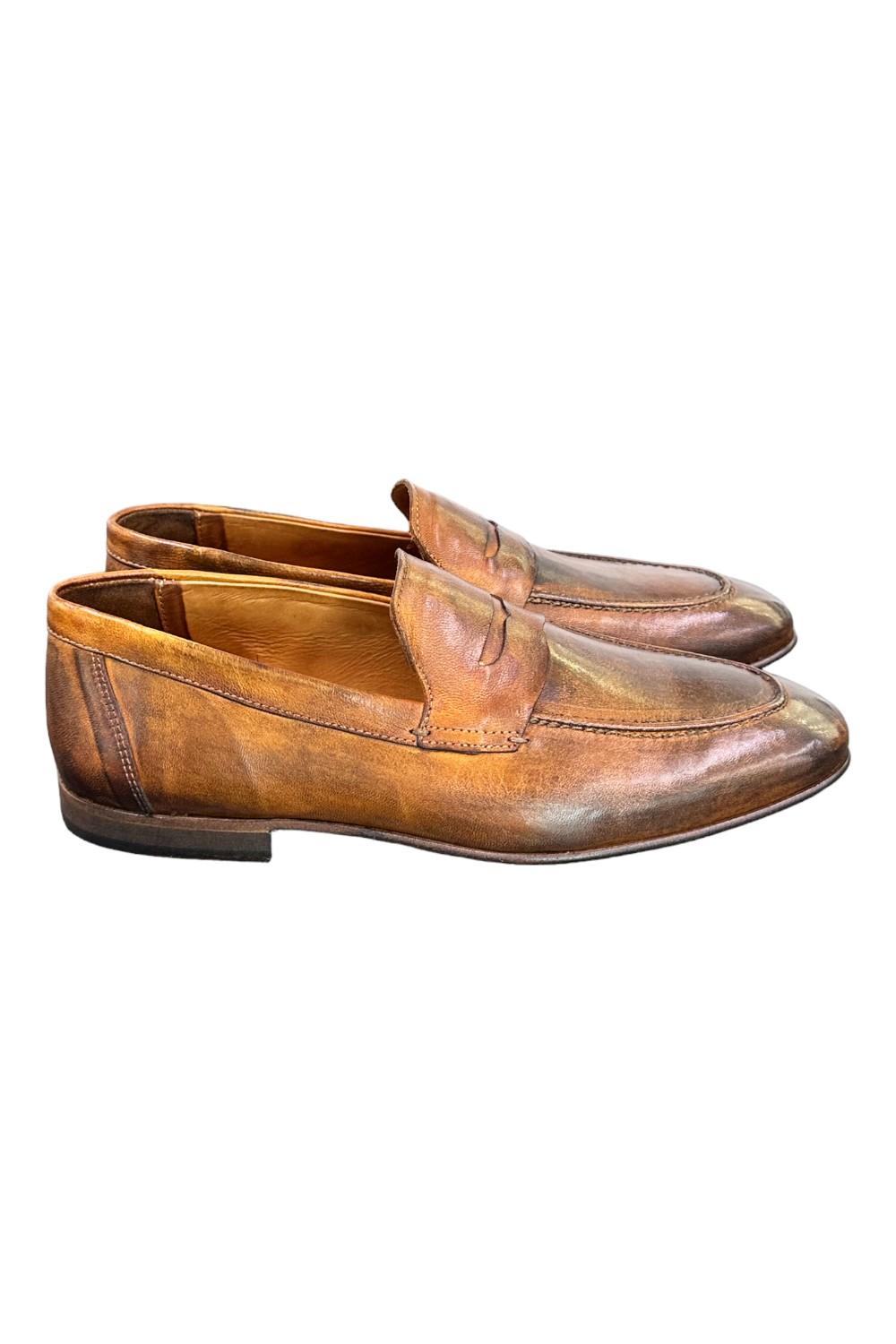 Mocassino cuoio tuffato Pawelks<BR/> 