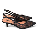 Slingback Bibi Lou rete nero tacco 