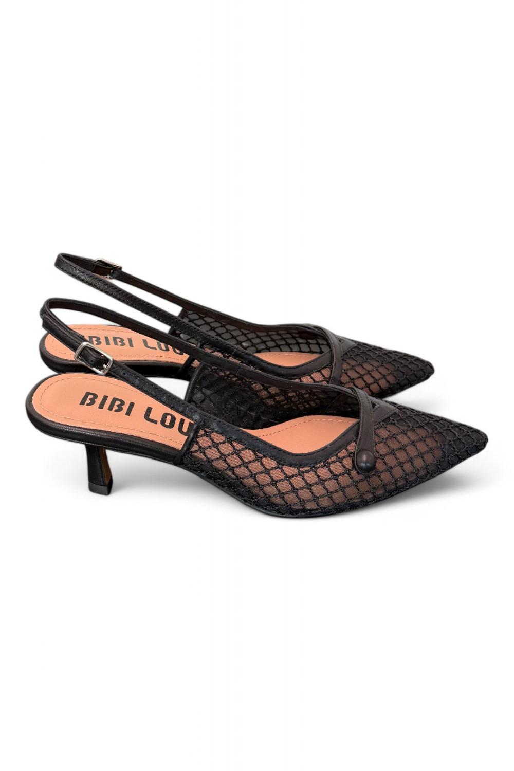 Slingback Bibi Lou rete nero tacco 