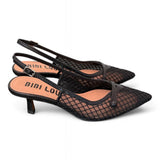 Slingback Bibi Lou rete nero tacco 