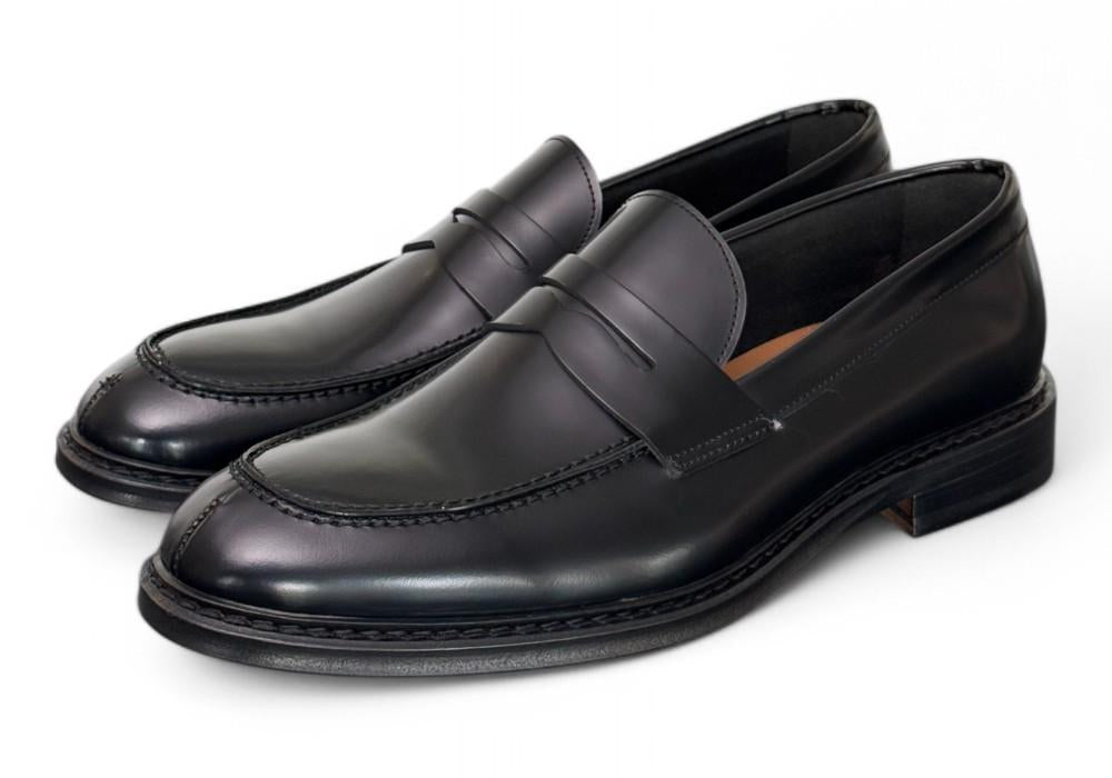 Mocassino uomo pelle spazzolata nera Cerbero 