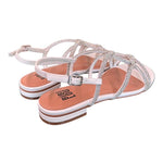 Sandalo incroci strass bianco argento Bibi Lou<BR/> 