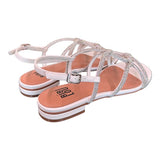 Sandalo incroci strass bianco argento Bibi Lou<BR/> 