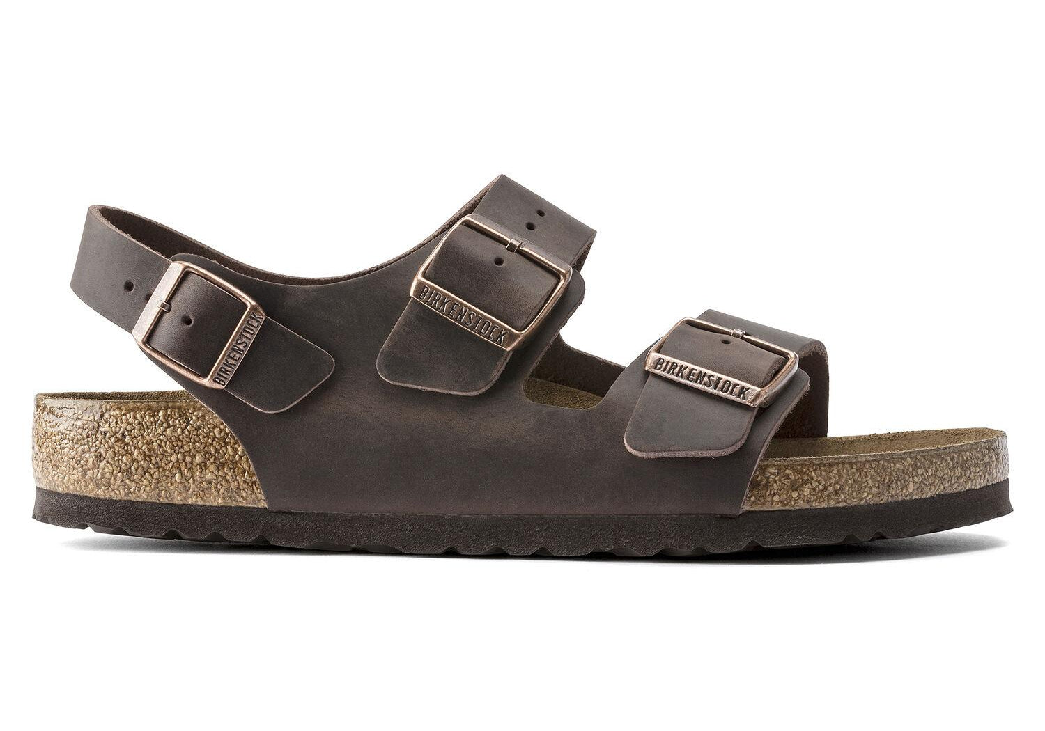 Sandalo Milano pelle Habana testa di moro Birkenstock 