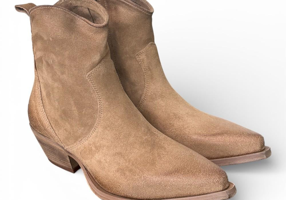 Stivaletto texano suede beige Metisse<BR/> 