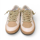 Sneaker donna 4B12 Play New D2003 bianca beige oro 