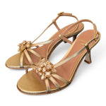 Sandalo gioiello oro tacco 70 Chantal<BR/> <BR/> 