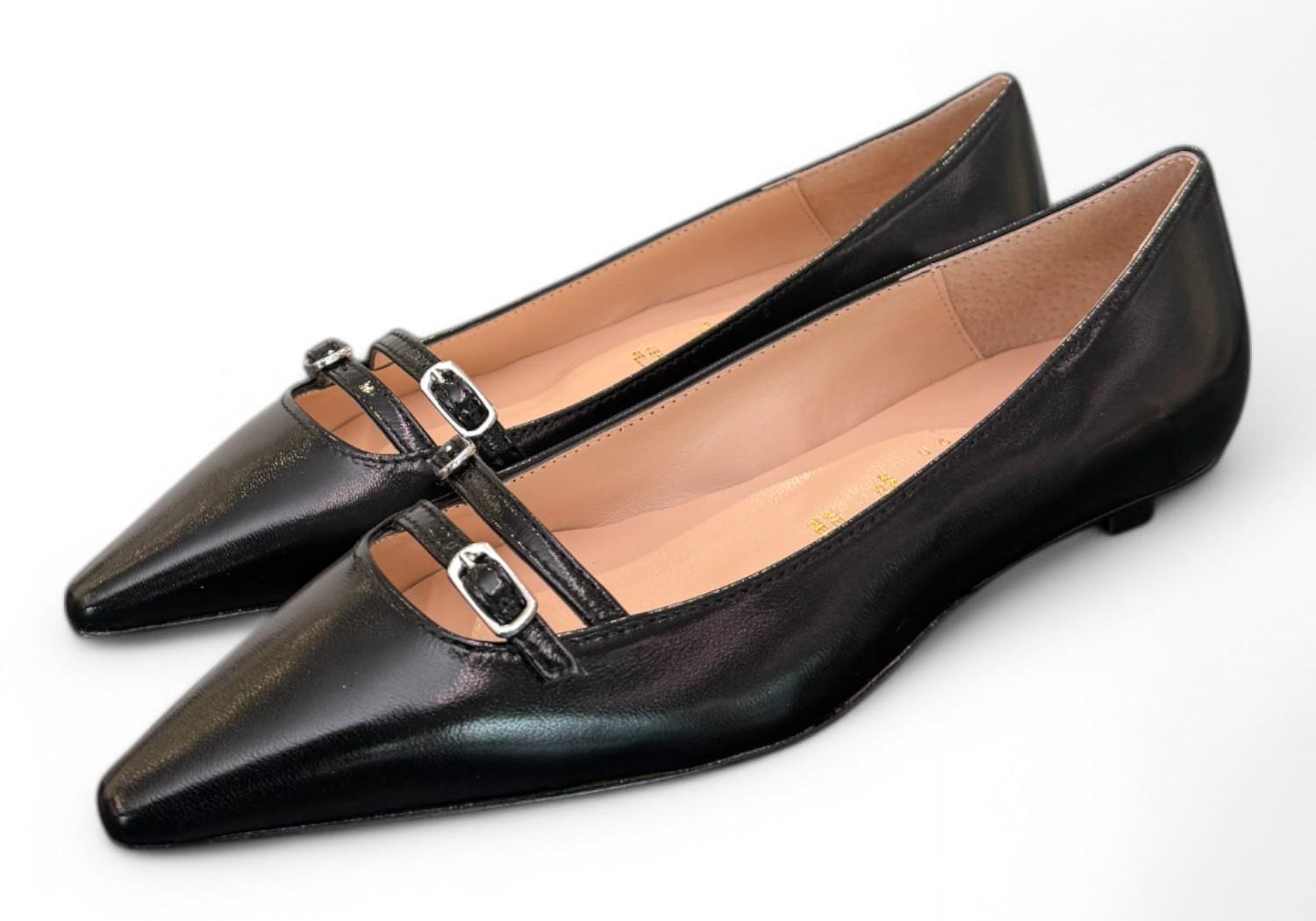Ballerina cintino pelle nera flat Les Autres<BR/> 