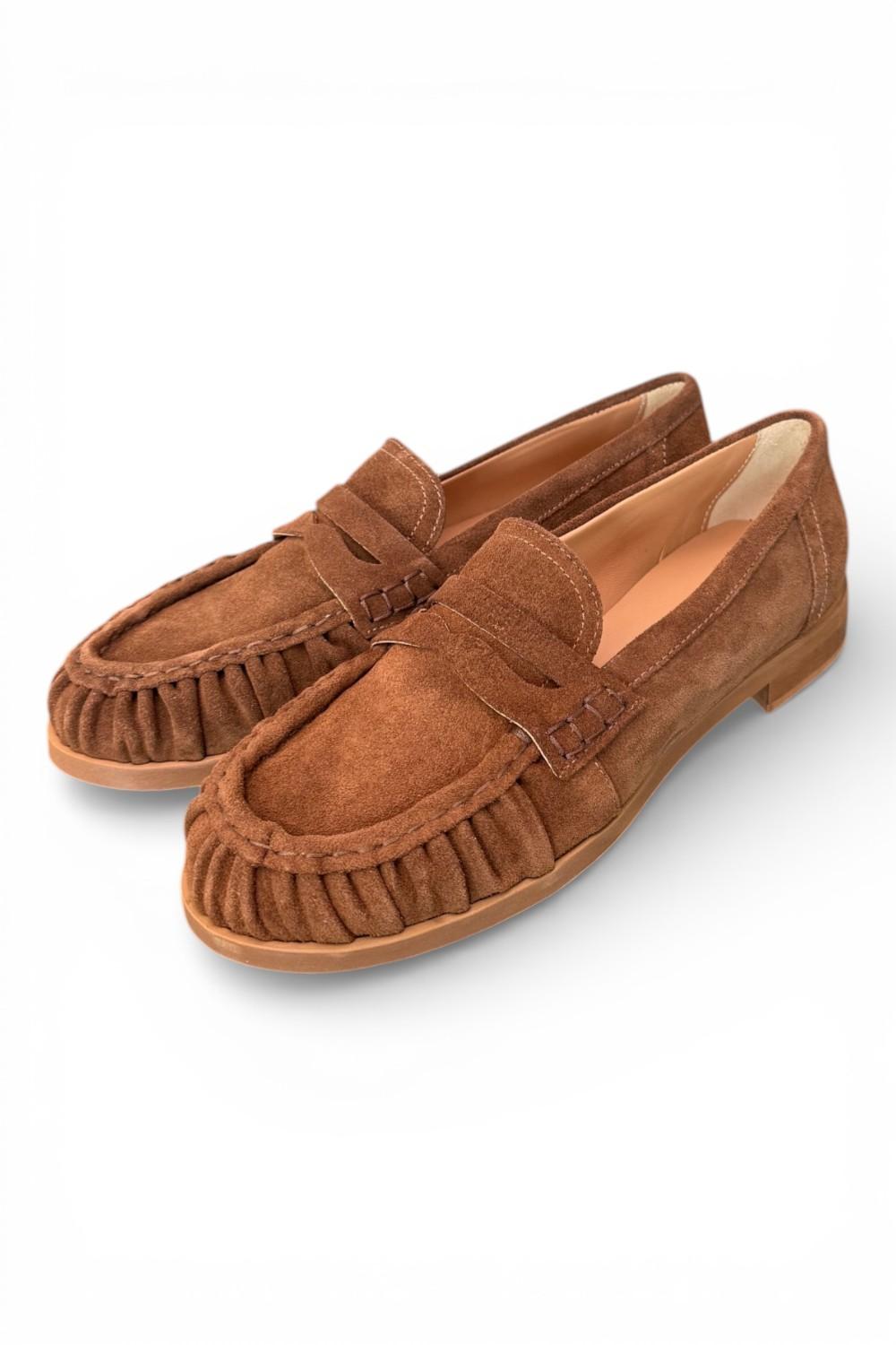 Mocassino donna suede cioccolato Studiouno 