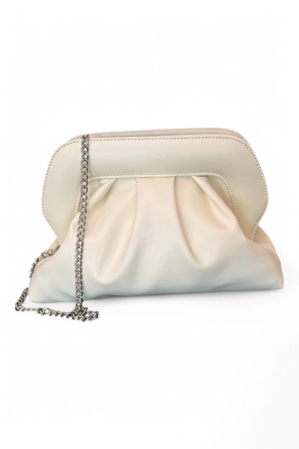 Pochette grande chiusura scatto Scarlet latte 